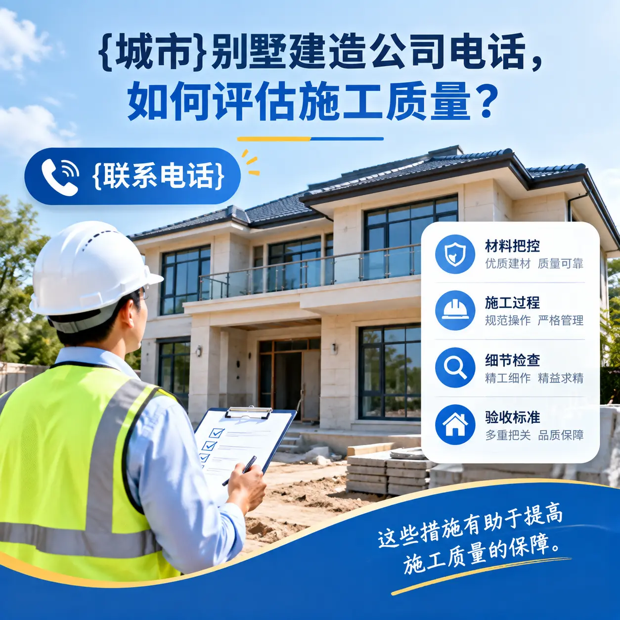 镇远别墅建造公司电话，如何评估施工质量？